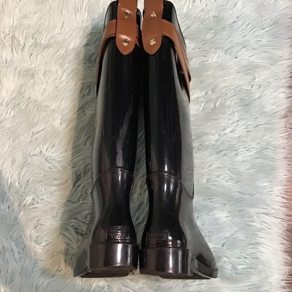 SOLD Coach Tall Rain Boots size 8 - Picture 3 of 5